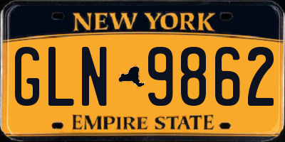 NY license plate GLN9862
