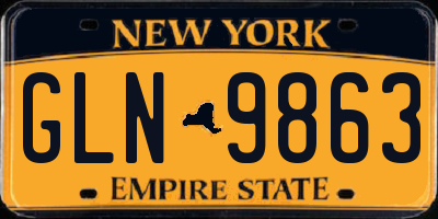 NY license plate GLN9863