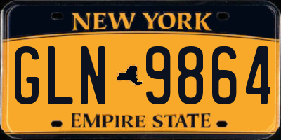 NY license plate GLN9864