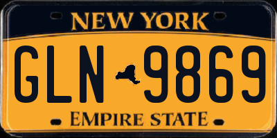 NY license plate GLN9869
