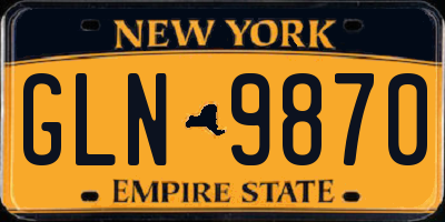 NY license plate GLN9870