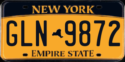 NY license plate GLN9872