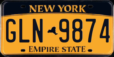NY license plate GLN9874
