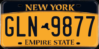 NY license plate GLN9877