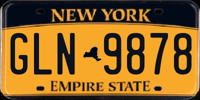 NY license plate GLN9878