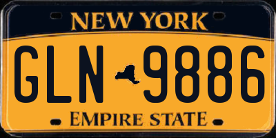 NY license plate GLN9886