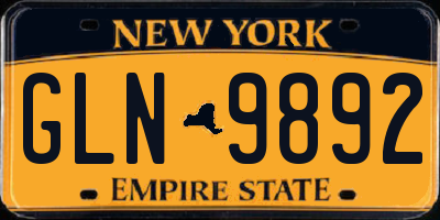 NY license plate GLN9892