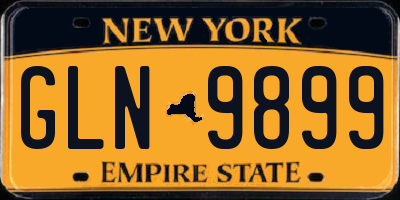 NY license plate GLN9899