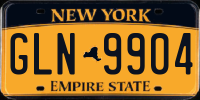NY license plate GLN9904