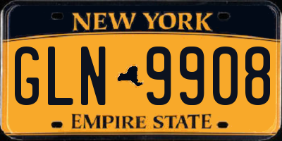 NY license plate GLN9908