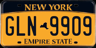 NY license plate GLN9909