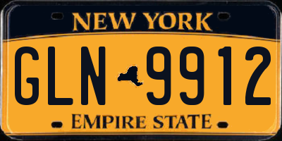 NY license plate GLN9912