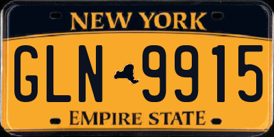 NY license plate GLN9915