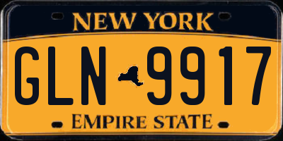 NY license plate GLN9917