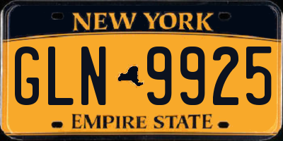 NY license plate GLN9925