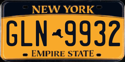 NY license plate GLN9932