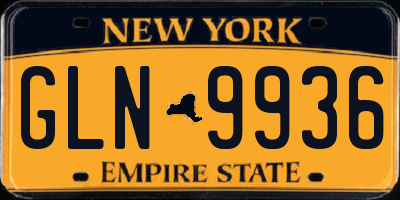 NY license plate GLN9936