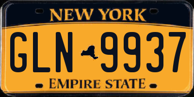 NY license plate GLN9937