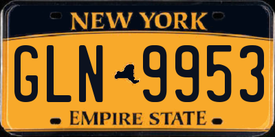 NY license plate GLN9953