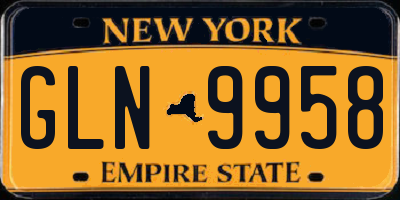 NY license plate GLN9958