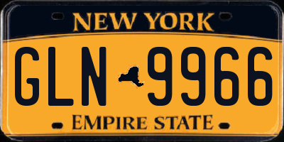 NY license plate GLN9966