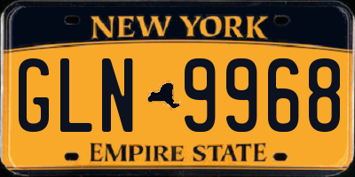 NY license plate GLN9968
