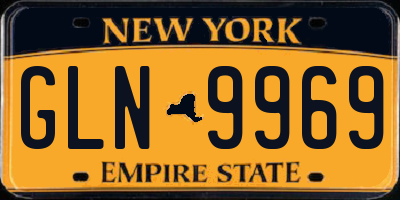 NY license plate GLN9969