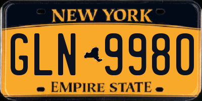 NY license plate GLN9980