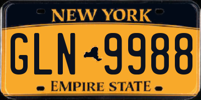 NY license plate GLN9988