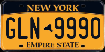 NY license plate GLN9990