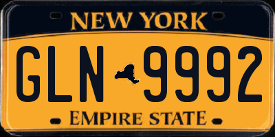 NY license plate GLN9992