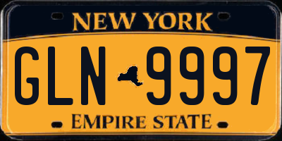 NY license plate GLN9997