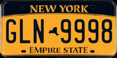 NY license plate GLN9998