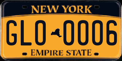 NY license plate GLO0006