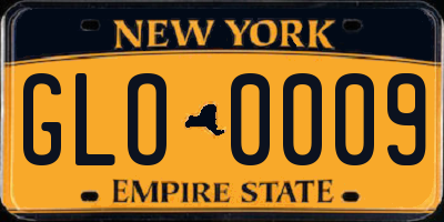 NY license plate GLO0009