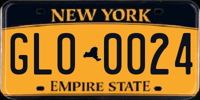 NY license plate GLO0024