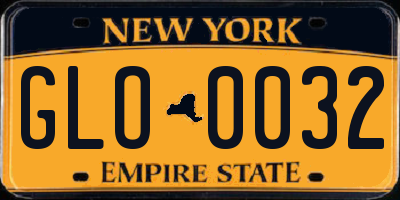 NY license plate GLO0032