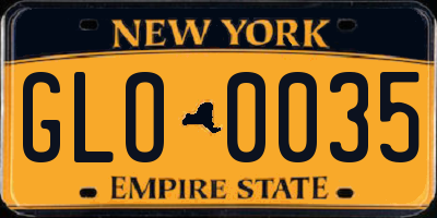 NY license plate GLO0035