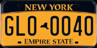 NY license plate GLO0040