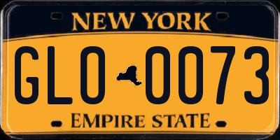 NY license plate GLO0073