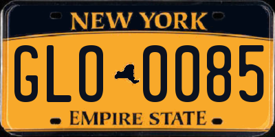 NY license plate GLO0085