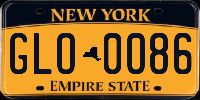 NY license plate GLO0086