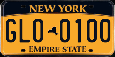 NY license plate GLO0100
