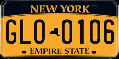 NY license plate GLO0106