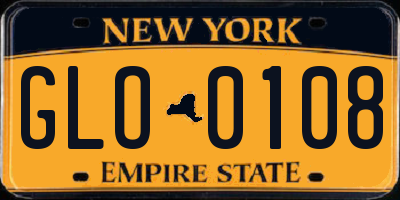 NY license plate GLO0108