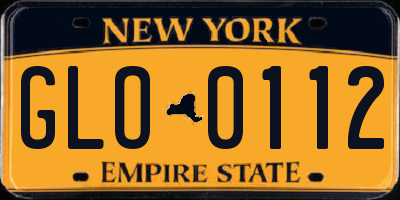 NY license plate GLO0112
