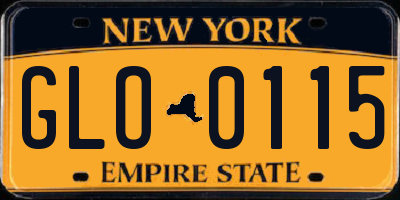 NY license plate GLO0115