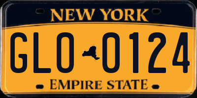 NY license plate GLO0124