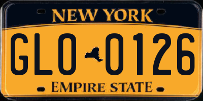 NY license plate GLO0126