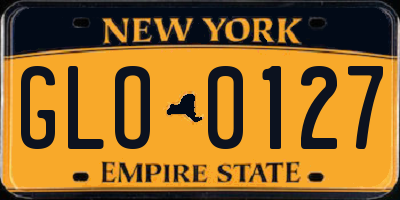 NY license plate GLO0127